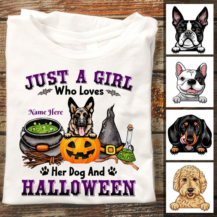 Personalized Dog Witch Halloween T Shirt AG44 95O47 1