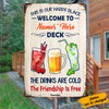 Personalized Backyard Deck Gardening Drink Friendship Metal Sign AG61 65O57 1
