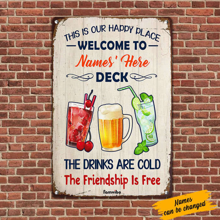 Personalized Backyard Deck Gardening Drink Friendship Metal Sign AG61 65O57 1