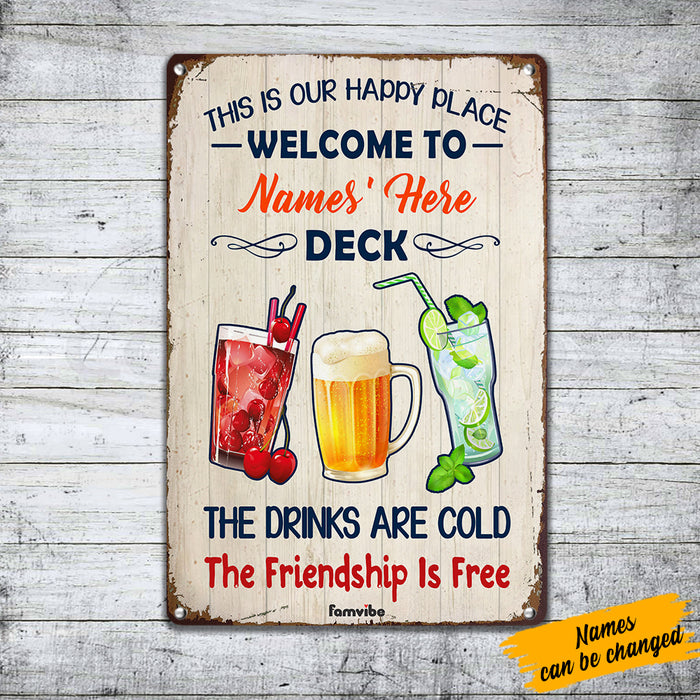 Personalized Backyard Deck Gardening Drink Friendship Metal Sign AG61 65O57 1