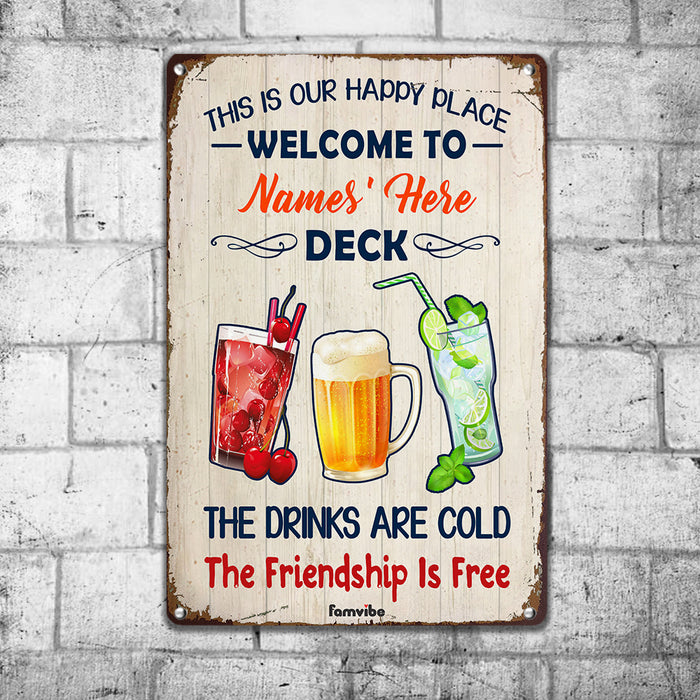 Personalized Backyard Deck Gardening Drink Friendship Metal Sign AG61 65O57 1