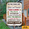 Personalized On The Deck Family Patio Flag Metal Sign AG61 73O47 1