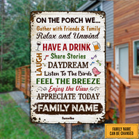 Personalized On The Deck Family Patio Flag Metal Sign AG61 73O47 thumb 1