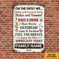 Personalized On The Deck Family Patio Flag Metal Sign AG61 73O47 thumb 1