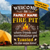 Personalized Family Fire Pit Backyard Metal Sign AG61 87O36 1
