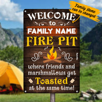 Personalized Family Fire Pit Backyard Metal Sign AG61 87O36 thumb 1