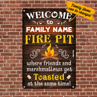 Personalized Family Fire Pit Backyard Metal Sign AG61 87O36 thumb 1