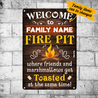 Personalized Family Fire Pit Backyard Metal Sign AG61 87O36 thumb 1