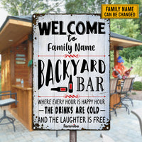 Personalized Backyard Patio Metal Sign AG61 26O34 thumb 1