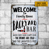 Personalized Backyard Patio Metal Sign AG61 26O34 thumb 1