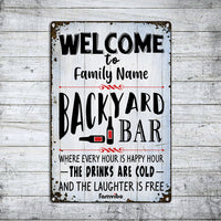 Personalized Backyard Patio Metal Sign AG61 26O34 thumb 1