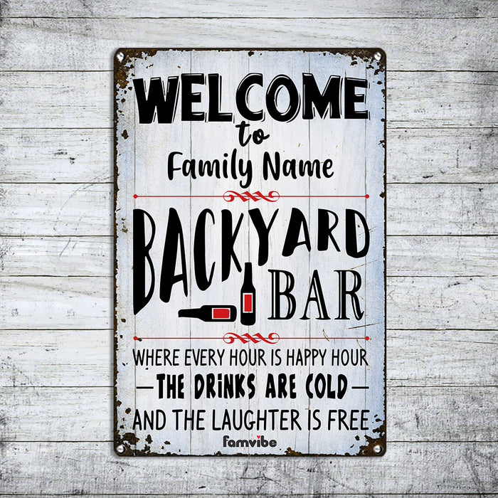 Personalized Backyard Patio Metal Sign AG61 26O34 1