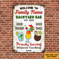 Personalized Backyard Proudly Serving Metal Sign AG63 30O47 thumb 1