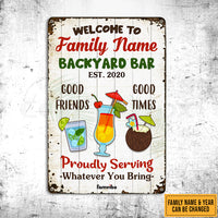 Personalized Backyard Proudly Serving Metal Sign AG63 30O47 thumb 1