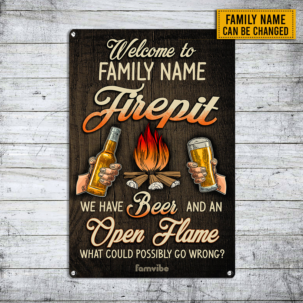 Personalized Camping Firepit Metal Sign AG62 95O34