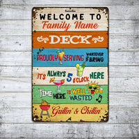 Personalized Backyard Deck Metal Sign AG64 30O53 thumb 1