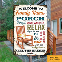 Personalized Backyard Porch Rules Metal Sign AG64 95O47 thumb 1