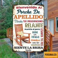 Personalized Backyard Porch Rules Spanish Patio Metal Sign AG65 95O47 thumb 1