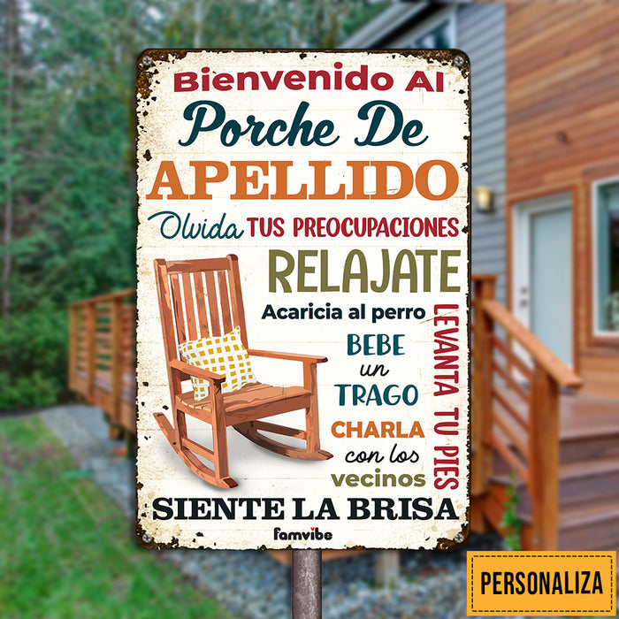 Personalized Backyard Porch Rules Spanish Patio Metal Sign AG65 95O47 1
