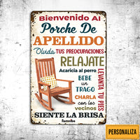 Personalized Backyard Porch Rules Spanish Patio Metal Sign AG65 95O47 thumb 1