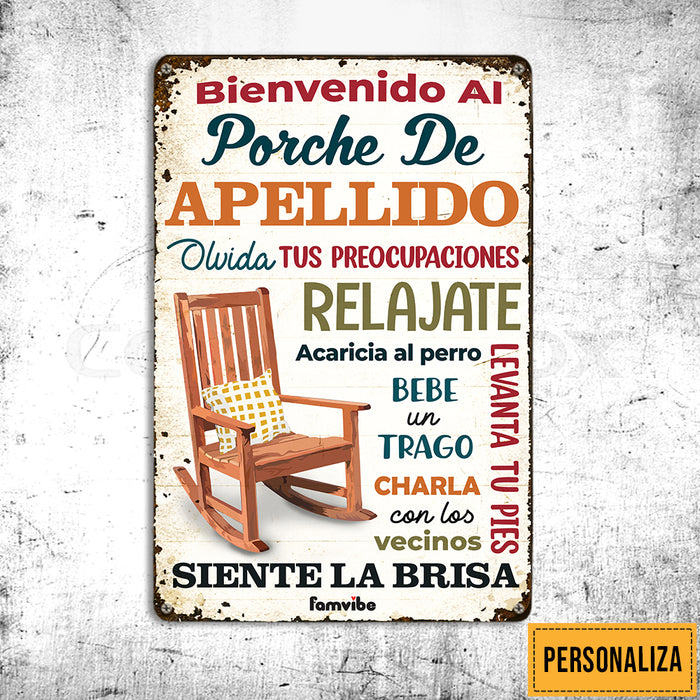 Personalized Backyard Porch Rules Spanish Patio Metal Sign AG65 95O47 1