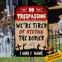 Personalized Witch No Trespassing Fall Halloween Metal Sign AG66 95O36 thumb 1