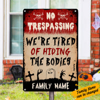 Personalized Witch No Trespassing Fall Halloween Metal Sign AG66 95O36 thumb 1