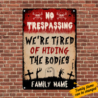 Personalized Witch No Trespassing Fall Halloween Metal Sign AG66 95O36 thumb 1