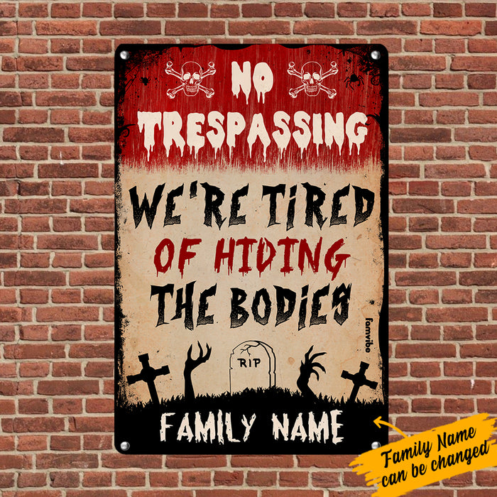 Personalized Witch No Trespassing Fall Halloween Metal Sign AG66 95O36 1