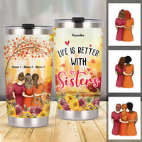 Personalized Friends Sister Fall Steel Tumbler AG61 30O36 thumb 1