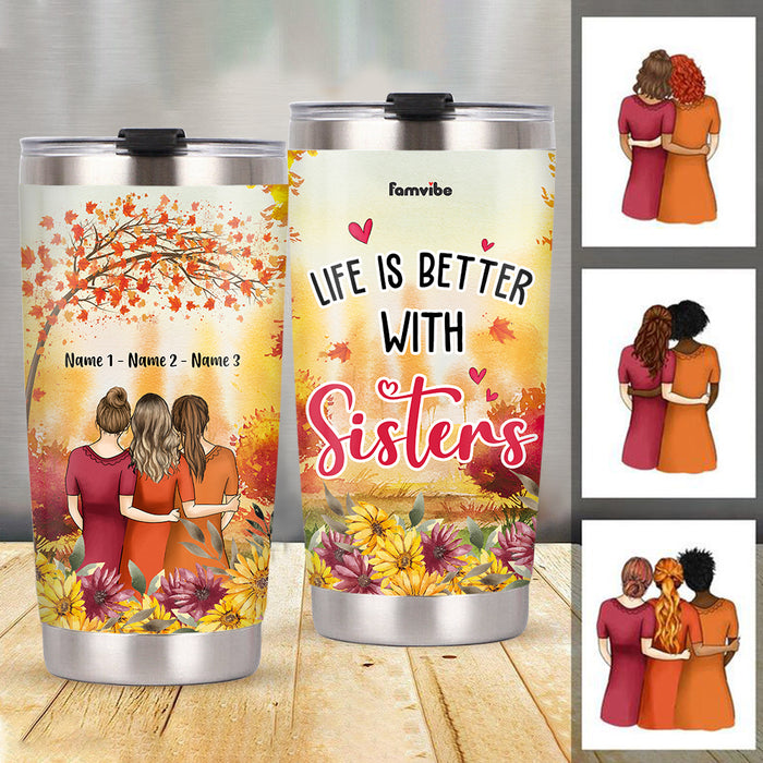 Personalized Friends Sister Fall Steel Tumbler AG61 30O36 1
