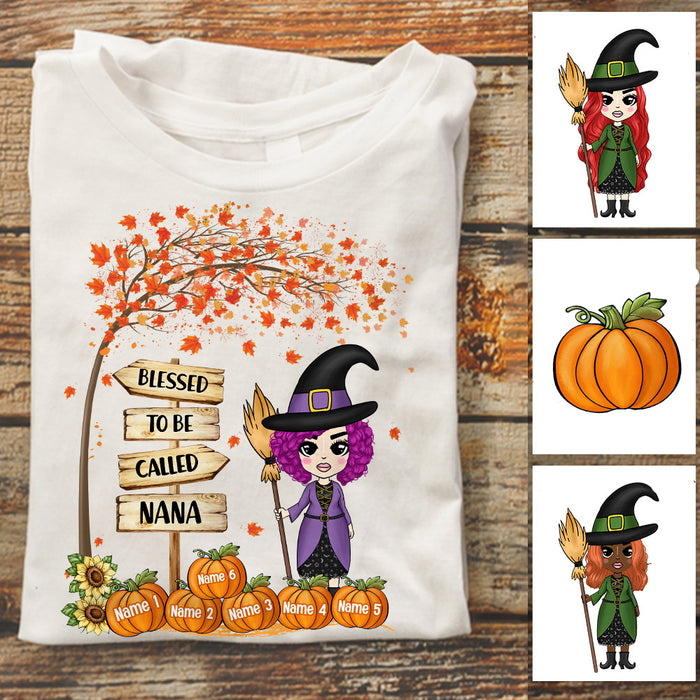 Personalized Witch Mom Grandma Halloween T Shirt AG62 87O34 1