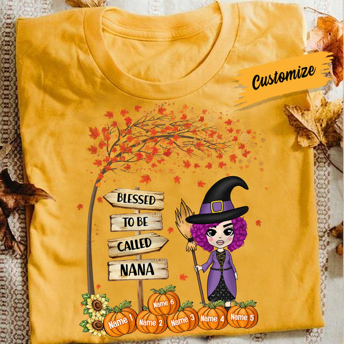 Personalized Witch Mom Grandma Halloween T Shirt AG62 87O34 1