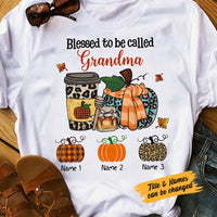 Personalized Fall Halloween Mom Grandma T Shirt AG62 26O58 thumb 1