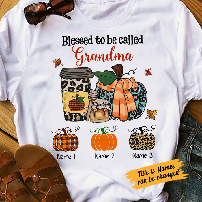 Personalized Fall Halloween Mom Grandma T Shirt AG62 26O58 1