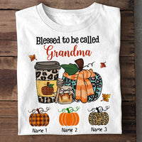 Personalized Fall Halloween Mom Grandma T Shirt AG62 26O58 thumb 1