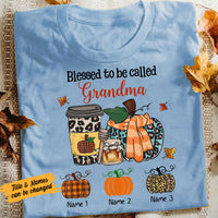 Personalized Fall Halloween Mom Grandma T Shirt AG62 26O58 thumb 1