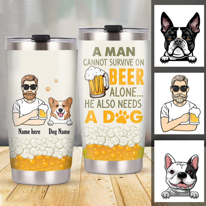 Personalized Dog Dad Steel Tumbler AG66 30O34 1