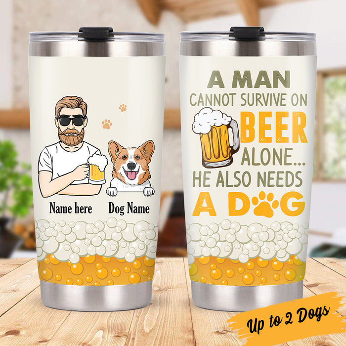 Personalized Dog Dad Steel Tumbler AG66 30O34 1