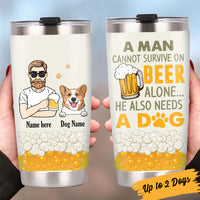 Personalized Dog Dad Steel Tumbler AG66 30O34 thumb 1