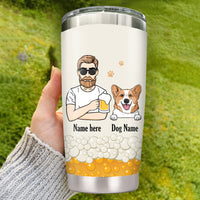 Personalized Dog Dad Steel Tumbler AG66 30O34 thumb 1