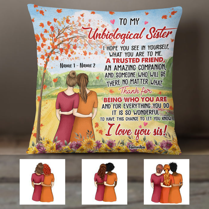 Personalized Friends Unbiological Sister Pillow AG65 30O36 (Insert Included) 1