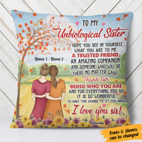 Personalized Friends Unbiological Sister Pillow AG65 30O36 (Insert Included) thumb 1