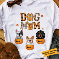 Personalized Dog Mom Fall Halloween T Shirt AG73 30O57 thumb 1