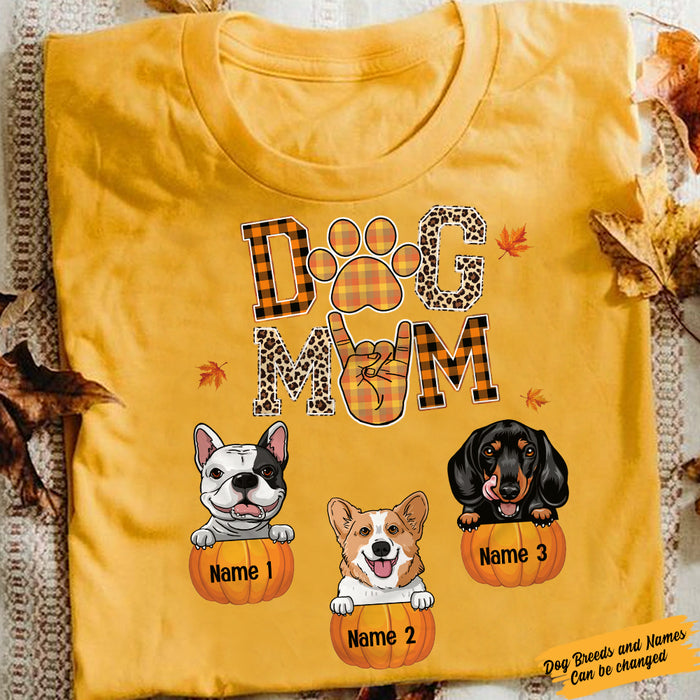 Personalized Dog Mom Fall Halloween T Shirt AG73 30O57 1