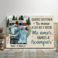Personalized Couple Camping Spanish Pareja Cámping Canvas AG71 26O34 thumb 1