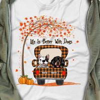 Personalized Life Is Better With Dog Mom Fall T Shirt AG77 30O57 thumb 1