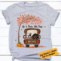 Personalized Life Is Better With Dog Mom Fall T Shirt AG77 30O57 thumb 1
