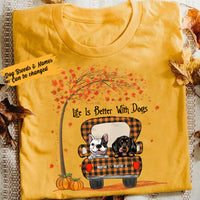Personalized Life Is Better With Dog Mom Fall T Shirt AG77 30O57 thumb 1
