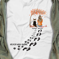 Personalized Dog Mom Never Walk Alone Fall T Shirt AG72 95O34 thumb 1